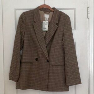 H&M Oversized Plaid Blazer NWT